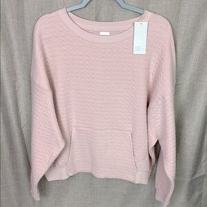 All in Motion Woman’s XXL Pink Textured Sweatshirt Pullover Relaxed Fit